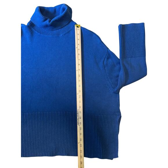 GAP 24/7 Split-Hem Oversized Turtleneck Sweater Blue Women's Size S - Picture 8 of 10